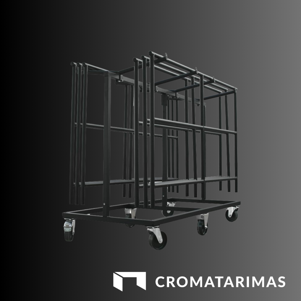 Carro de transporte metálico con ruedas